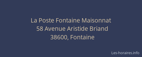 La Poste Fontaine Maisonnat