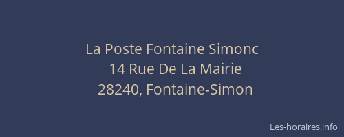 La Poste Fontaine Simonc