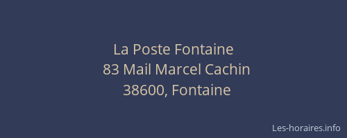 La Poste Fontaine