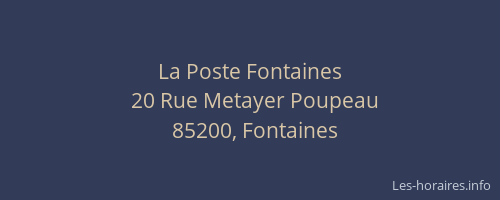 La Poste Fontaines