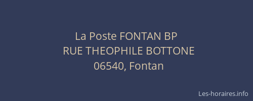 La Poste FONTAN BP