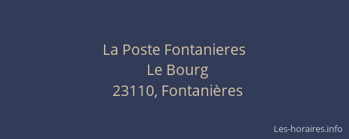 La Poste Fontanieres