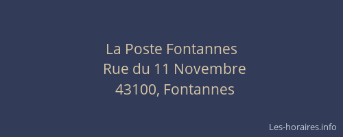 La Poste Fontannes