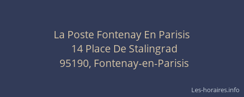 La Poste Fontenay En Parisis