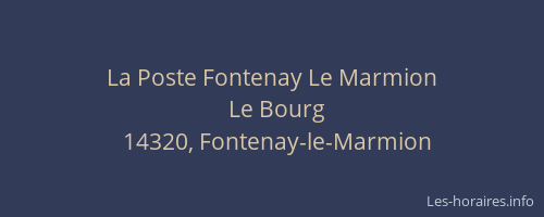 La Poste Fontenay Le Marmion