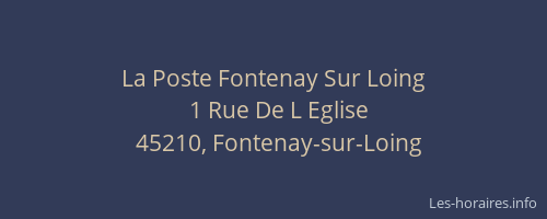 La Poste Fontenay Sur Loing