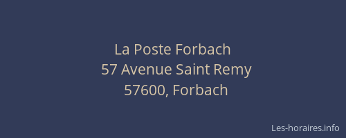 La Poste Forbach