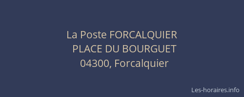 La Poste FORCALQUIER