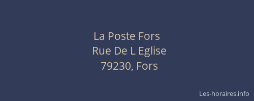 La Poste Fors