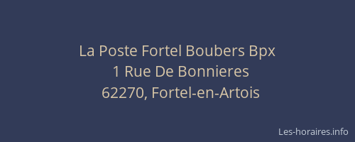 La Poste Fortel Boubers Bpx