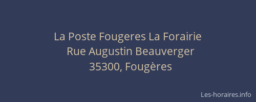 La Poste Fougeres La Forairie
