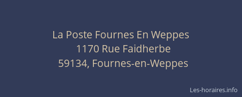 La Poste Fournes En Weppes