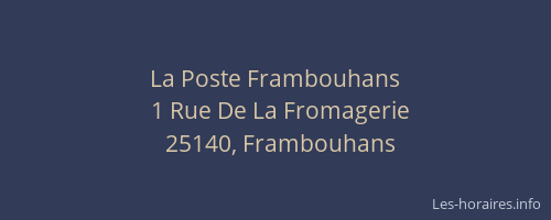 La Poste Frambouhans