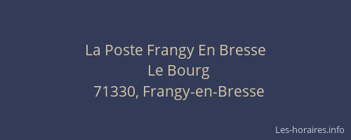 La Poste Frangy En Bresse