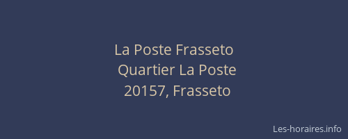 La Poste Frasseto