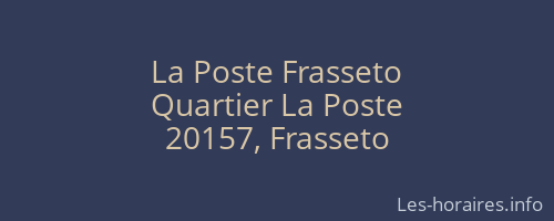La Poste Frasseto