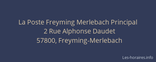 La Poste Freyming Merlebach Principal