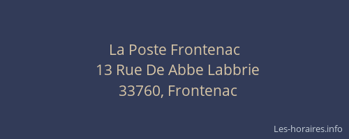 La Poste Frontenac