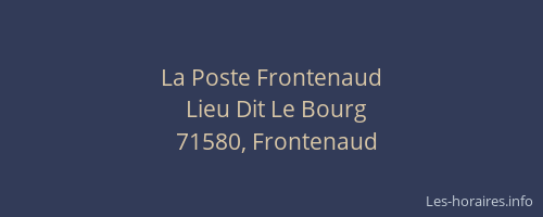 La Poste Frontenaud