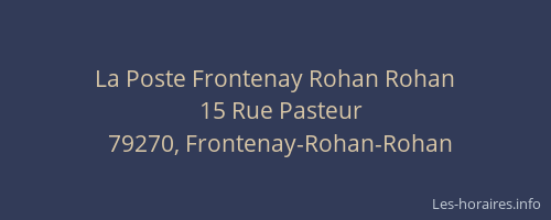 La Poste Frontenay Rohan Rohan