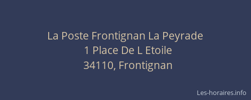 La Poste Frontignan La Peyrade