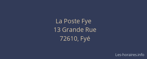 La Poste Fye