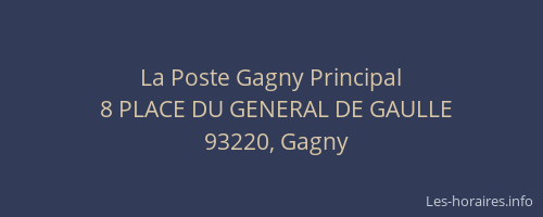 La Poste Gagny Principal