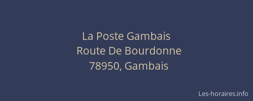 La Poste Gambais