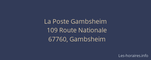 La Poste Gambsheim