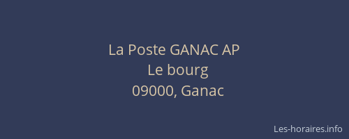 La Poste GANAC AP