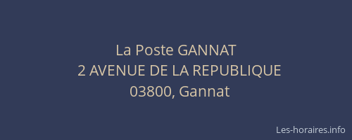 La Poste GANNAT