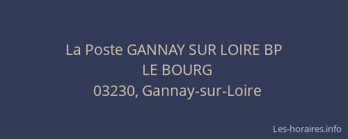 La Poste GANNAY SUR LOIRE BP