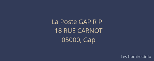 La Poste GAP R P