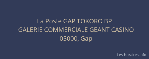 La Poste GAP TOKORO BP