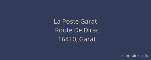 La Poste Garat
