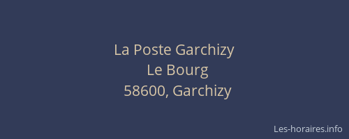 La Poste Garchizy