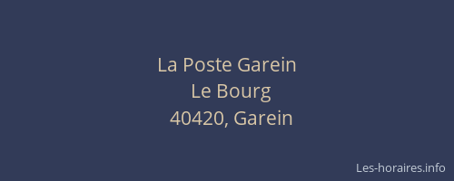 La Poste Garein