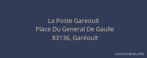 La Poste Gareoult
