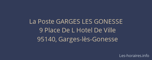 La Poste GARGES LES GONESSE