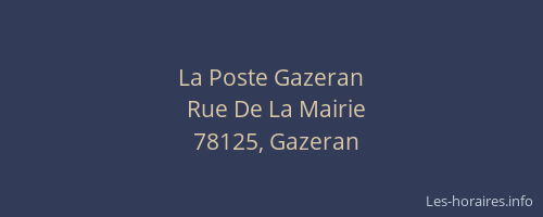 La Poste Gazeran