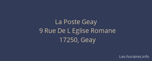 La Poste Geay