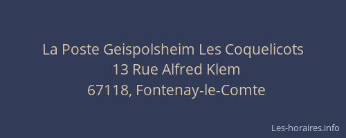 La Poste Geispolsheim Les Coquelicots