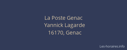 La Poste Genac