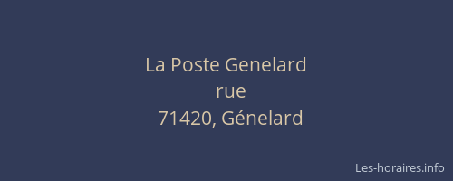 La Poste Genelard