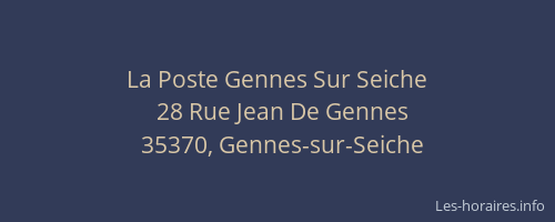 La Poste Gennes Sur Seiche