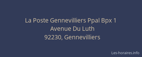 La Poste Gennevilliers Ppal Bpx 1