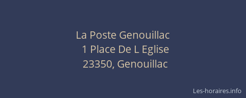 La Poste Genouillac