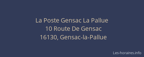 La Poste Gensac La Pallue