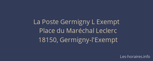 La Poste Germigny L Exempt