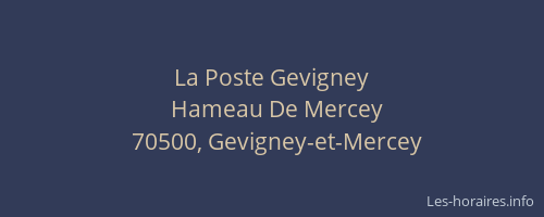 La Poste Gevigney